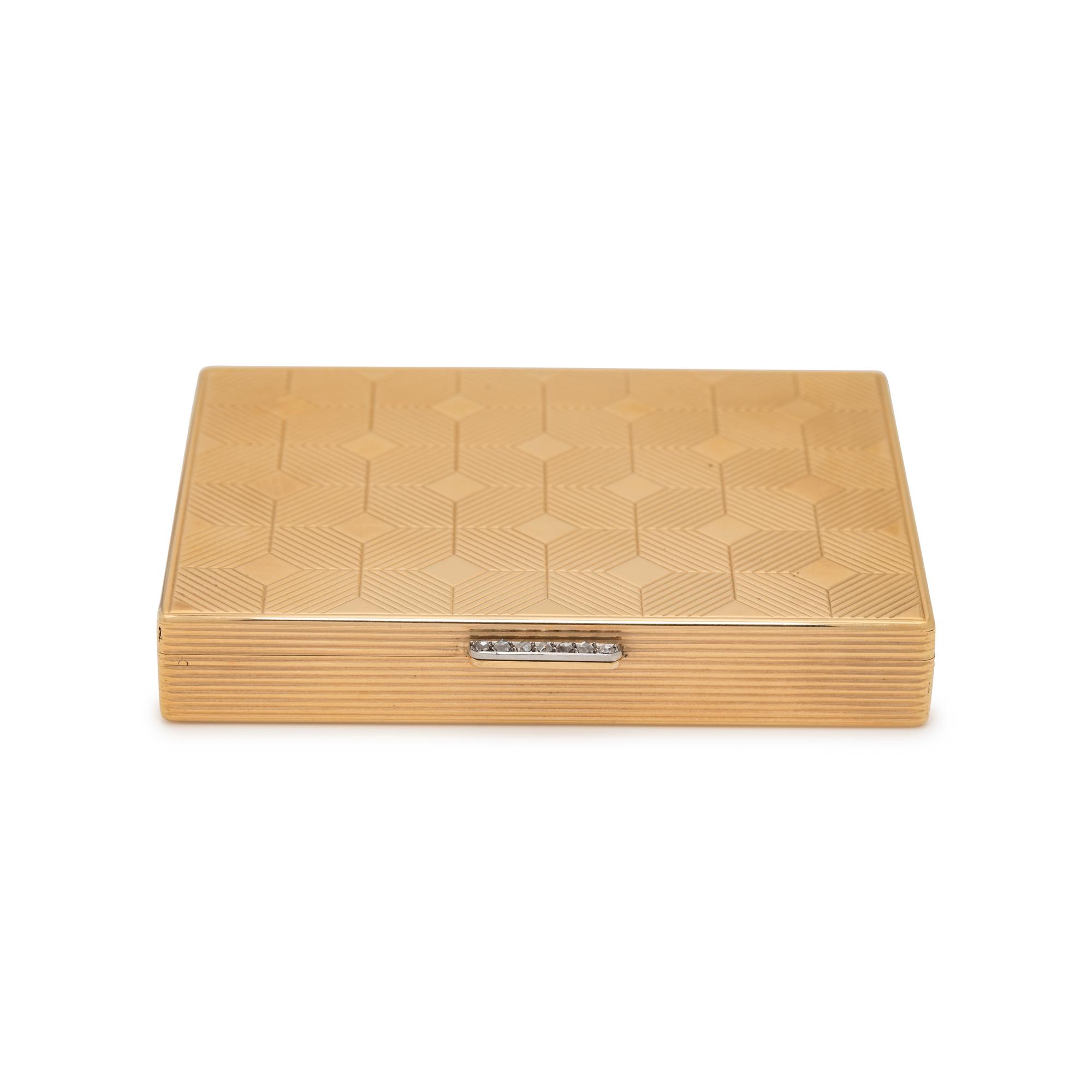 CARTIER, RETRO, YELLOW GOLD COMPACT
