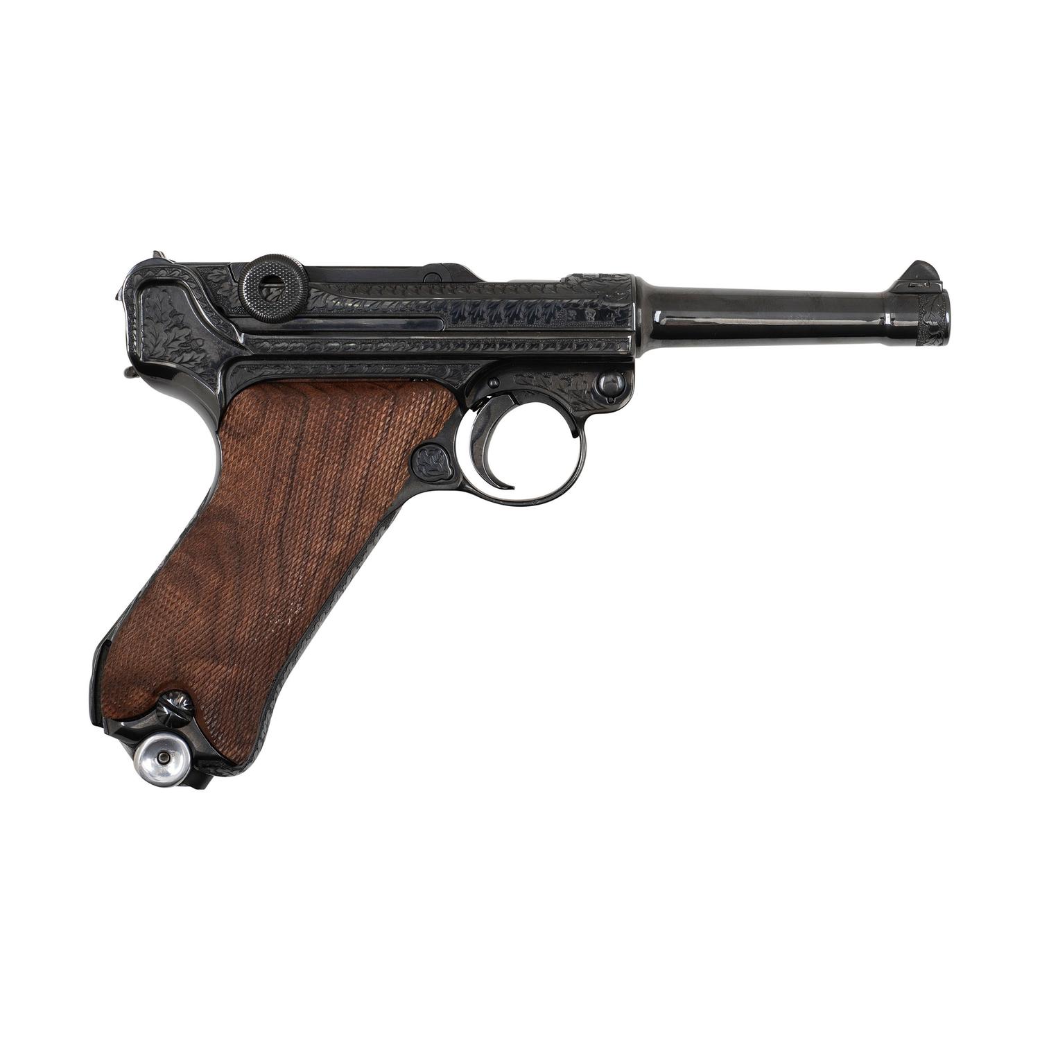 ** Engraved S/42 Code Mauser P.08 in Holster Issued by the American Historical Foundation