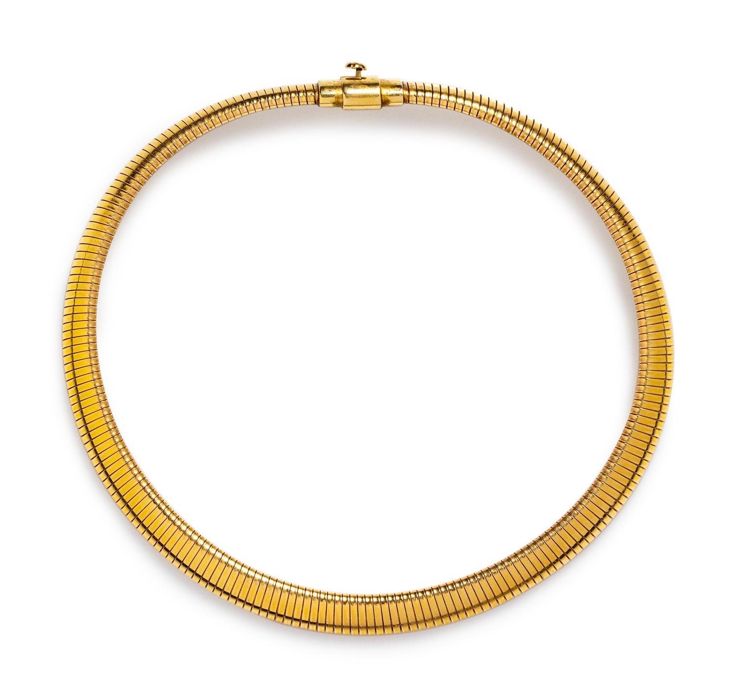 A 14 Karat Yellow Gold Tubagas Necklace, Forstner,