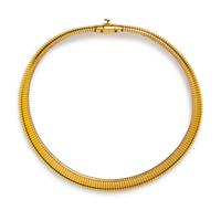 A 14 Karat Yellow Gold Tubagas Necklace, Forstner,