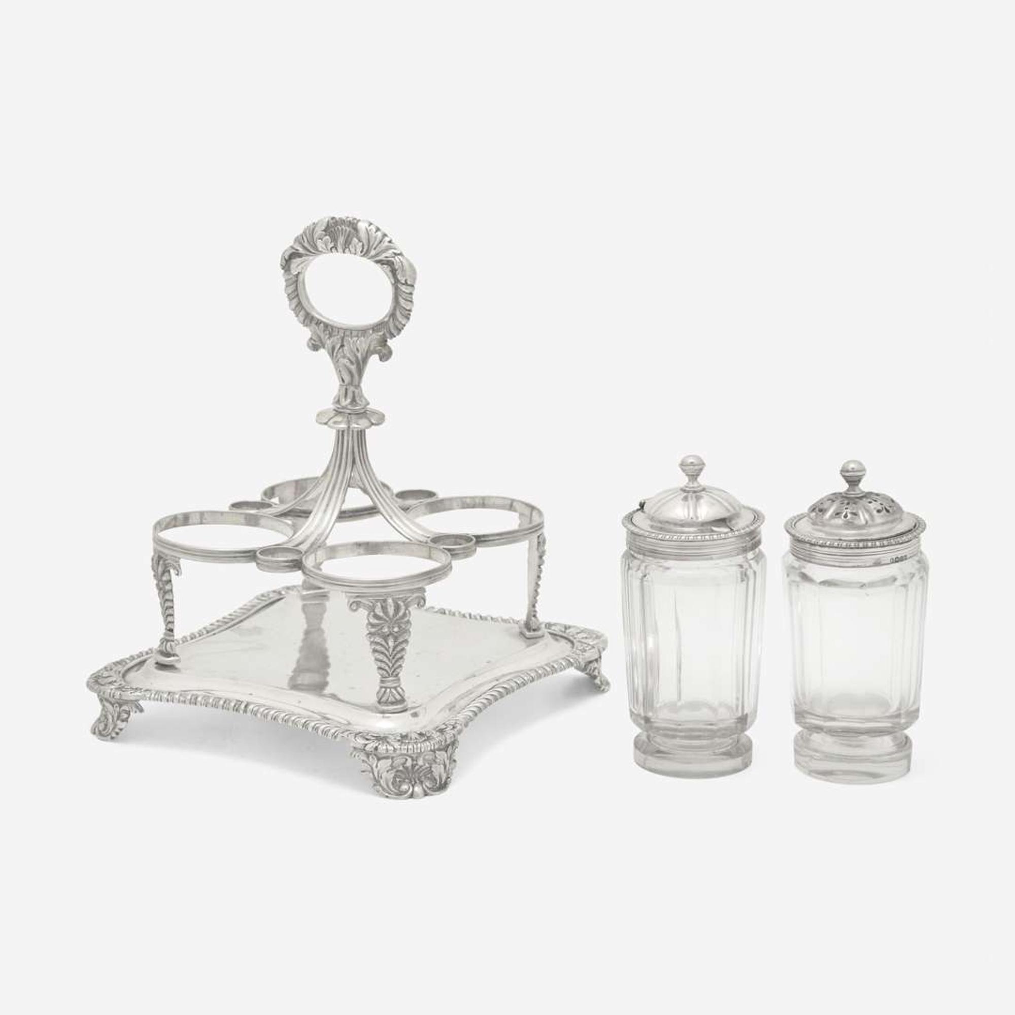 An assembled group of five George III sterling silver tablewares Charles Price, London, 1826