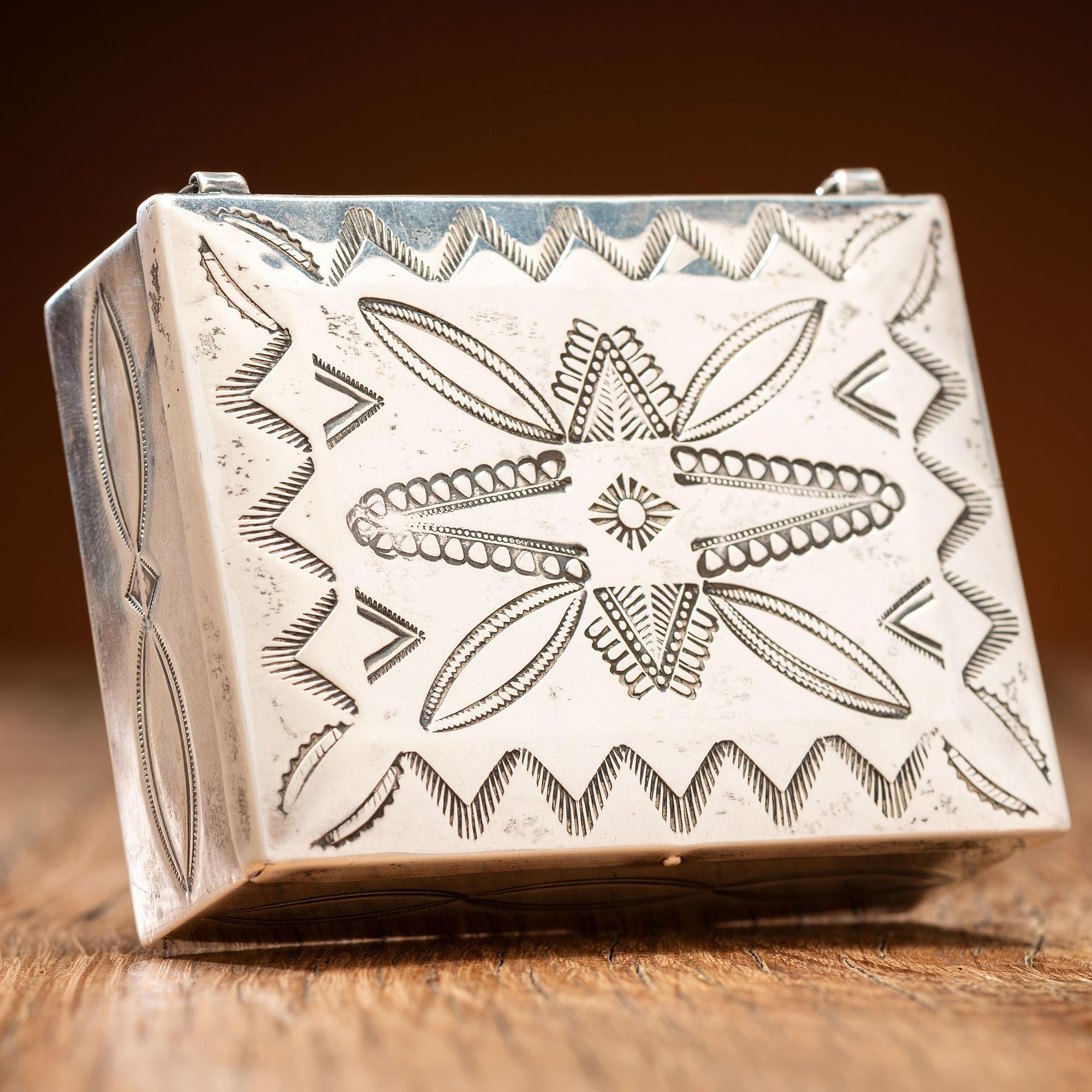 Navajo Stamped Silver Box