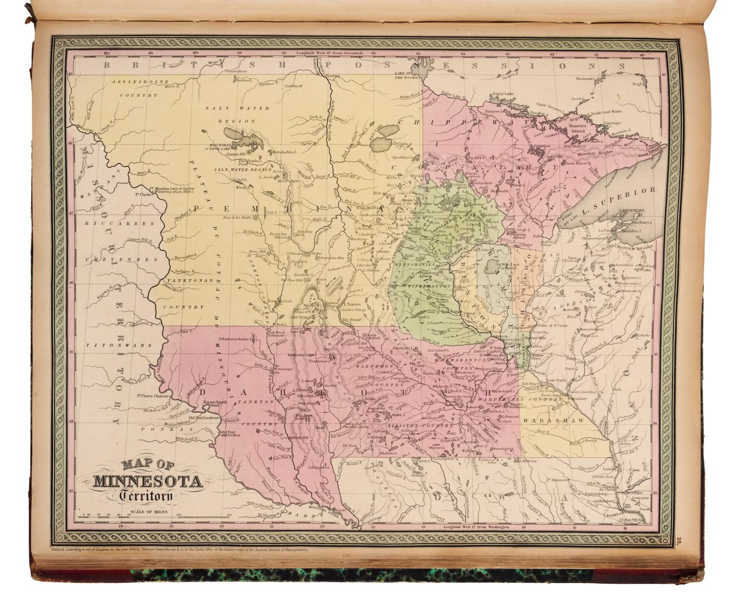 MITCHELL, Samuel Augustus (1792-1868). A New Universal Atlas. Philadelphia: Thomas Cowperthwait, 1851.