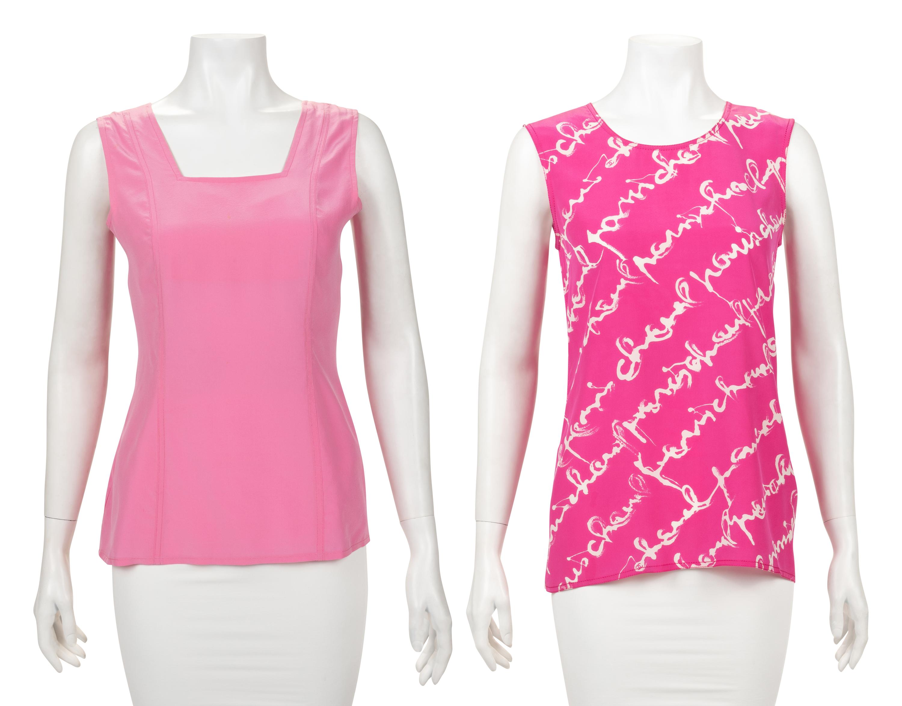 Two Chanel Silk Shell Tops, 1990s