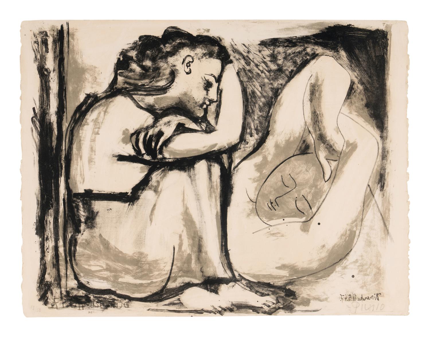 Femme assise et dormeuse, 1947