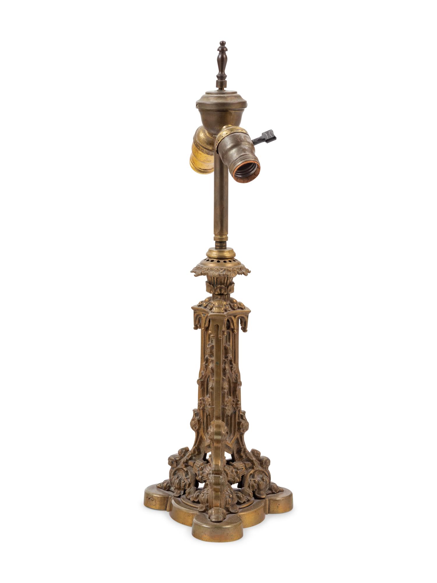 A Neoclassical Gilt Bronze Table Lamp