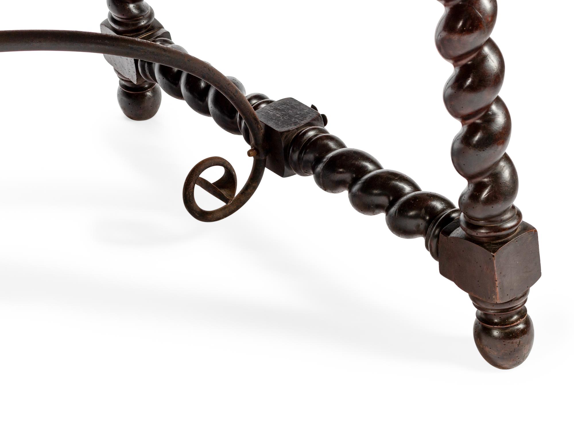 A Louis XIV Iron-Mounted Trestle Table