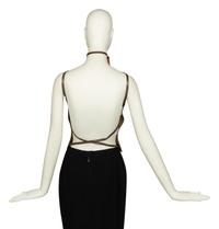 Issey Miyake Brown Leather Bustier With Tooled Art Nouveau-Like Design, F/W 2006