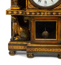 A South German Painted and Parcel Gilt Mantel Clock
