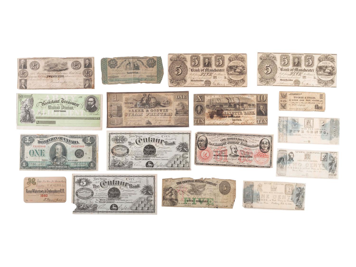 [STOCKS & BONDS] Lot of 33 both used and unused stocks, checks, and bonds as well as store certificates.