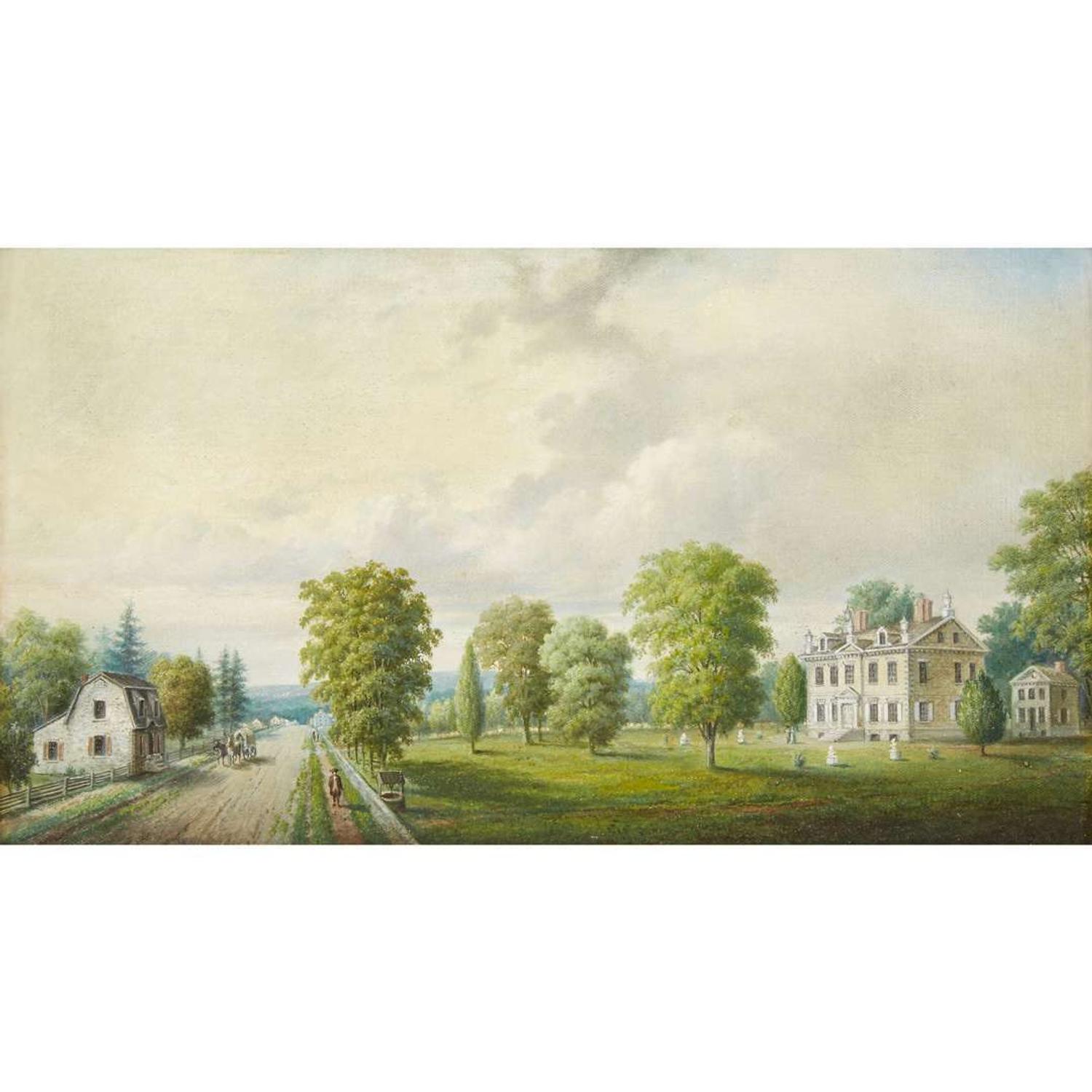 John Heyl Raser (1824-1901) View of the Chew House Cliveden from Main Street (Germantown Avenue)