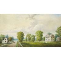John Heyl Raser (1824-1901) View of the Chew House Cliveden from Main Street (Germantown Avenue)
