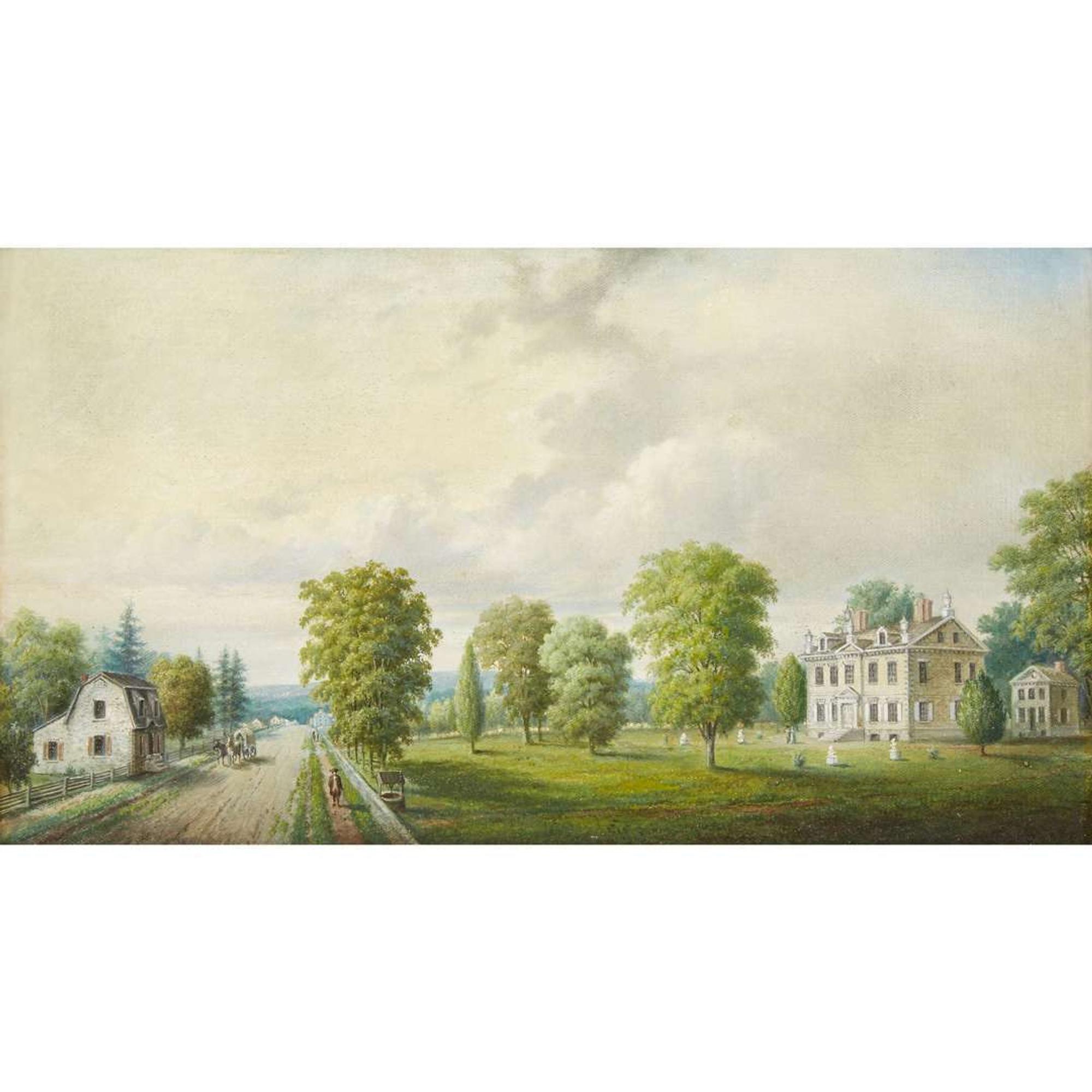 John Heyl Raser (1824-1901) View of the Chew House Cliveden from Main Street (Germantown Avenue)