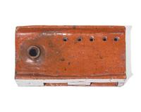 A Glazed Redware Inkstand, Inscribed, "Windsor Forge" and Dated "1823," Pennsylvania