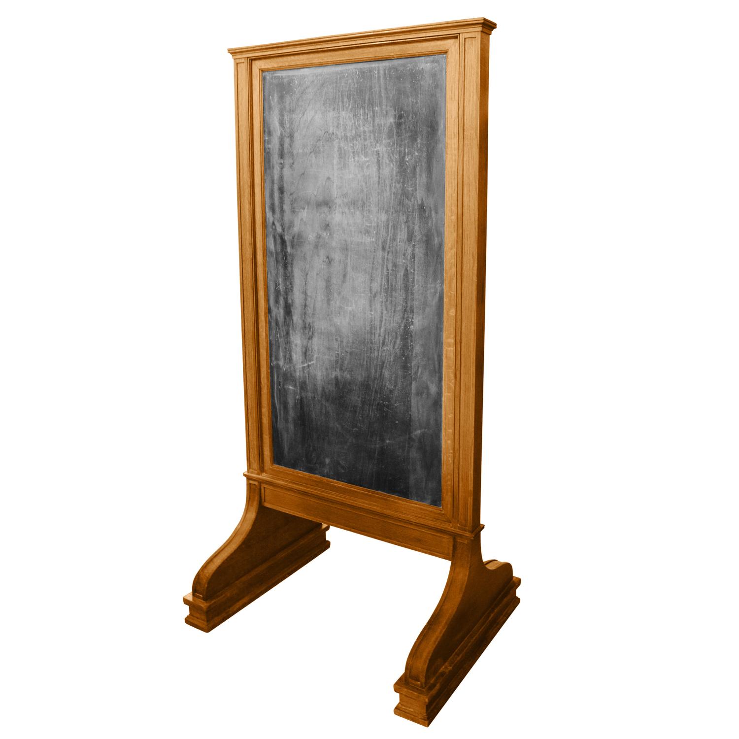 A Double-Sided Oak Sign 33.5" W x 25" D x 68.5" H — United States, Early 20th Century