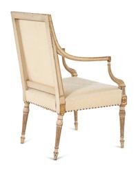 A Regency Painted and Parcel Gilt Armchair