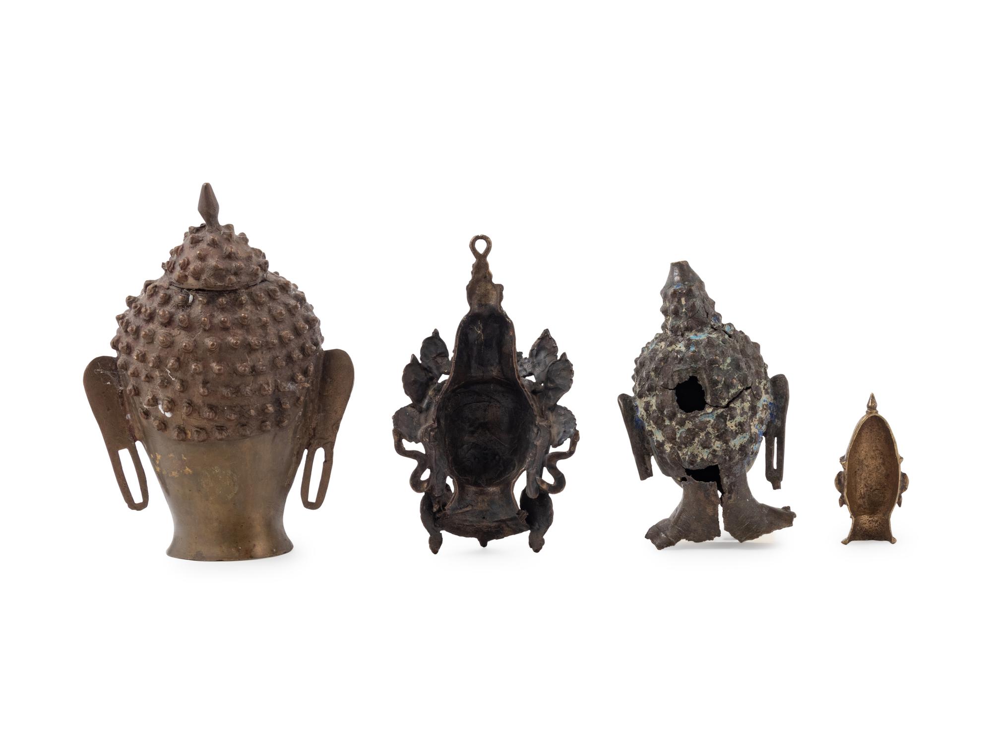 Four Southeast Asian Bronze Heads