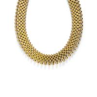 YELLOW GOLD FANCY LINK COLLAR NECKLACE