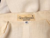 Gianni Versace, Ecru Linen Draped Blazer with Satin Tie