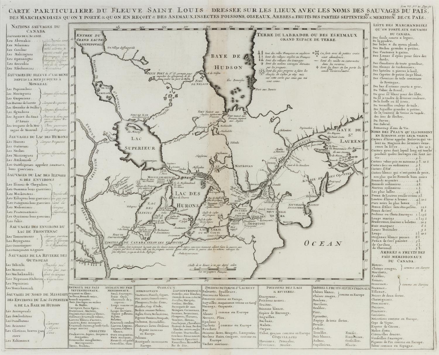 CHATELAIN, Henri Abraham (1684-1743). Carte Particuliere du Fleuve Saint Louis. [Amsterdam: ca 1732].