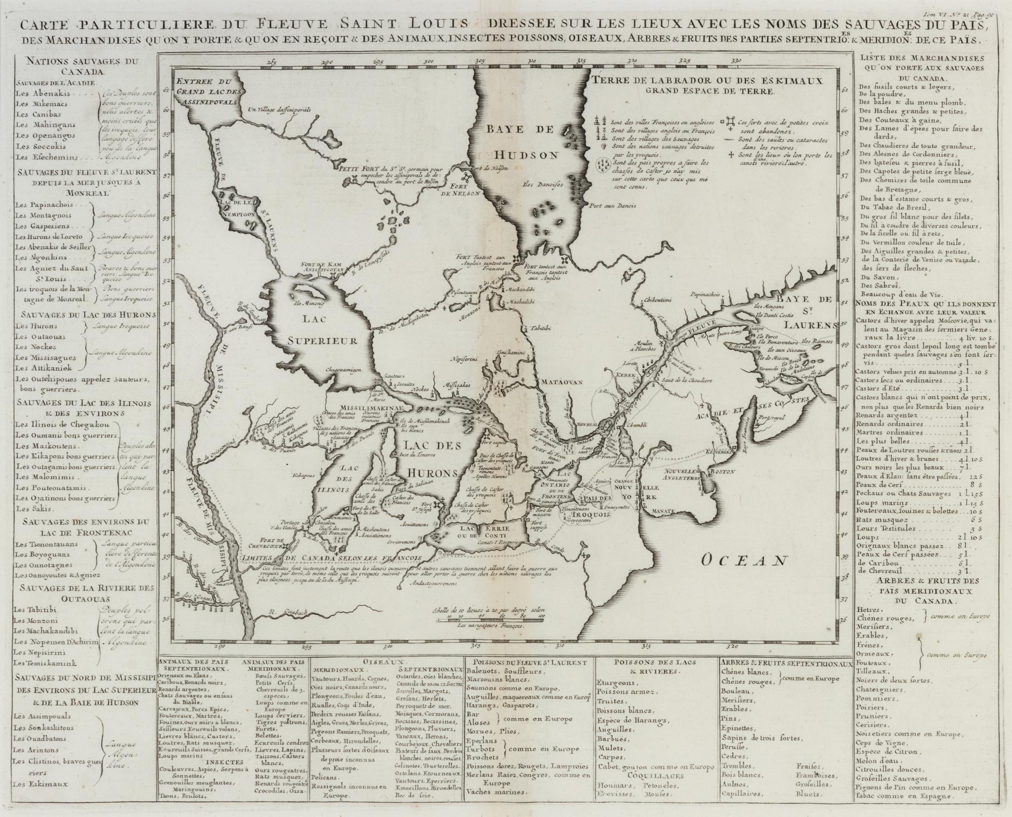 CHATELAIN, Henri Abraham (1684-1743). Carte Particuliere du Fleuve Saint Louis. [Amsterdam: ca 1732].