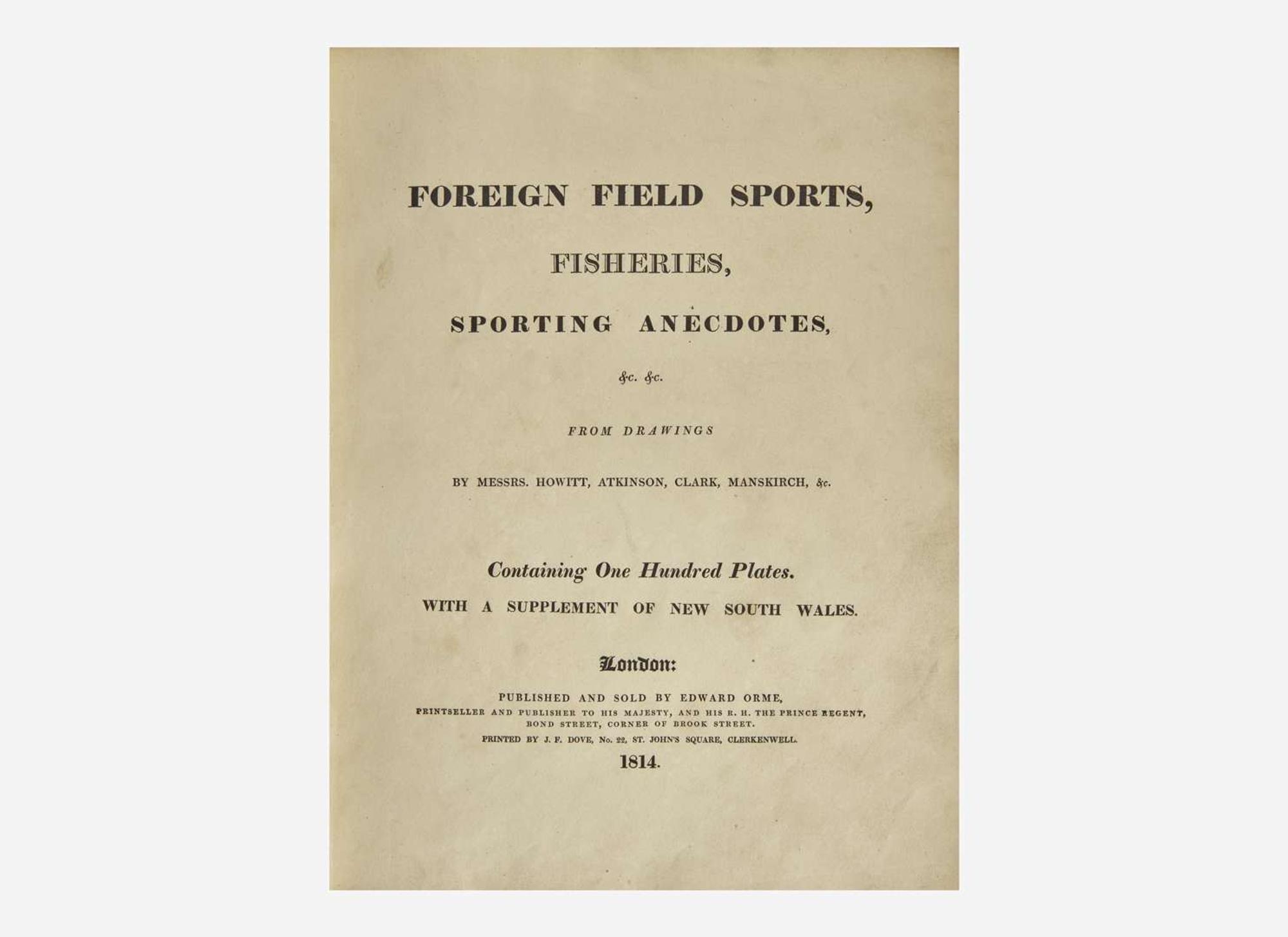 [Sporting] (Williamson, Thomas): Foreign Field Sports...