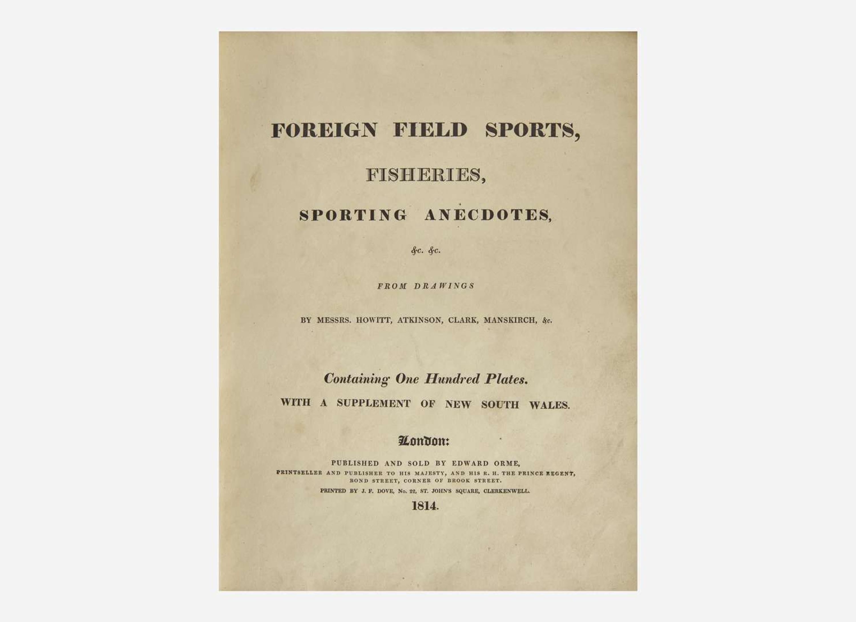 [Sporting] (Williamson, Thomas): Foreign Field Sports...