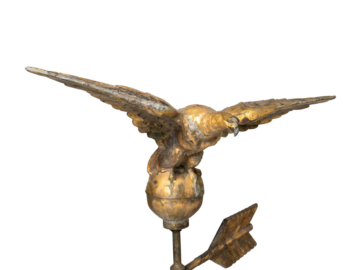 A Molded Copper and Cast Zinc Eagle Weathervane
