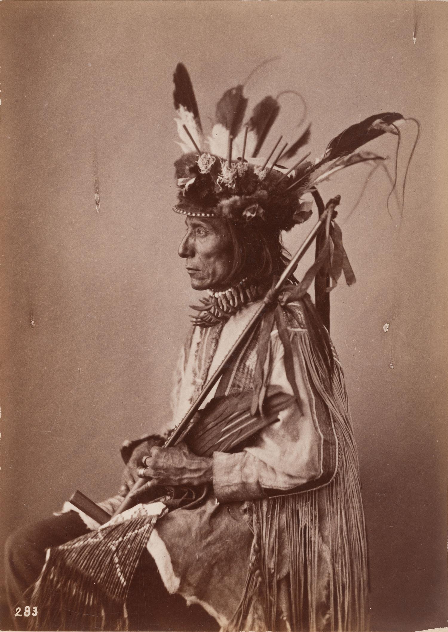 [GARDNER, Alexander (1821-1882), or William Henry JACKSON (1843-1942)]. Albumen photograph of Medicine Bear, Yankton Dakota. [Washington, DC. 1872].