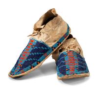 Northern Plains Beaded Hide Moccasins