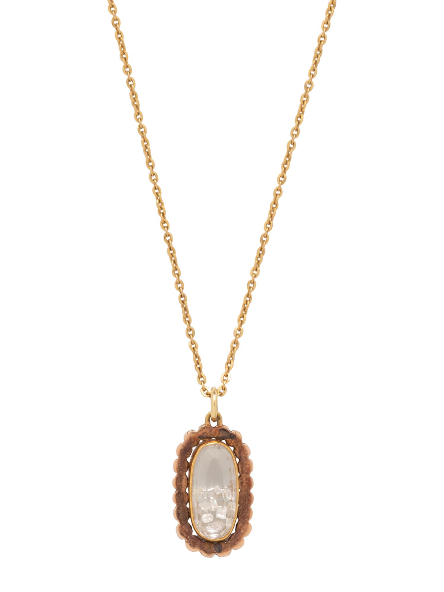 RENEE LEWIS, SAPPHIRE, SEED PEARL AND DIAMOND SHAKE PENDANT