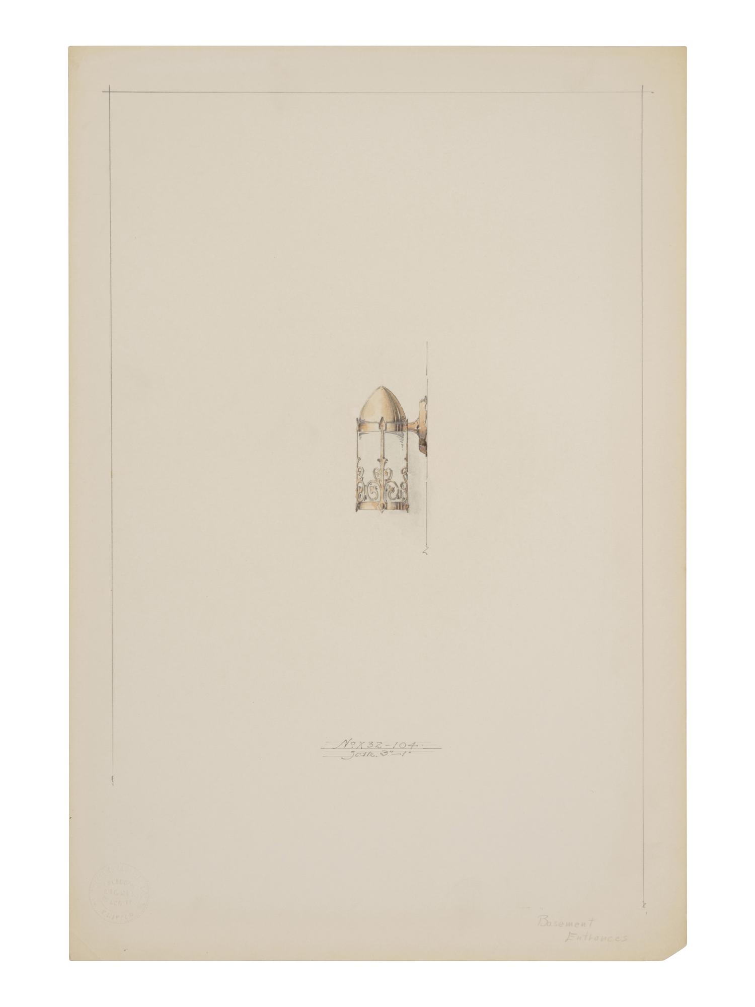 A Collection of Pencil and Ink Prototype Drawings for Beardslee Chandelier Co.