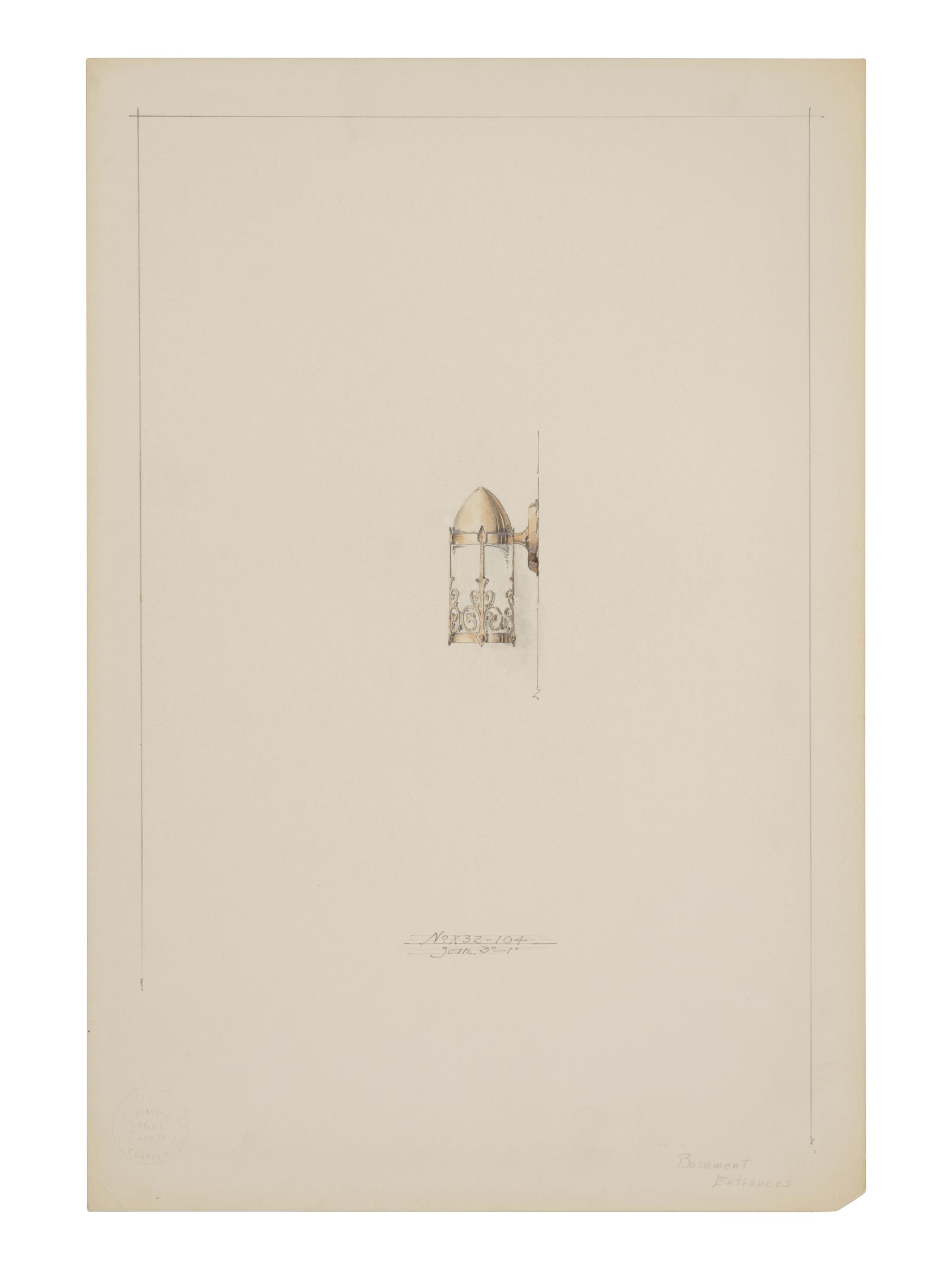 A Collection of Pencil and Ink Prototype Drawings for Beardslee Chandelier Co.