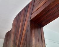 Undulating fireplace wall, 1954