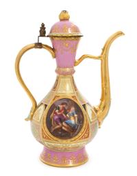 A Royal Vienna Porcelain Ewer Height 12 1/4 inches.