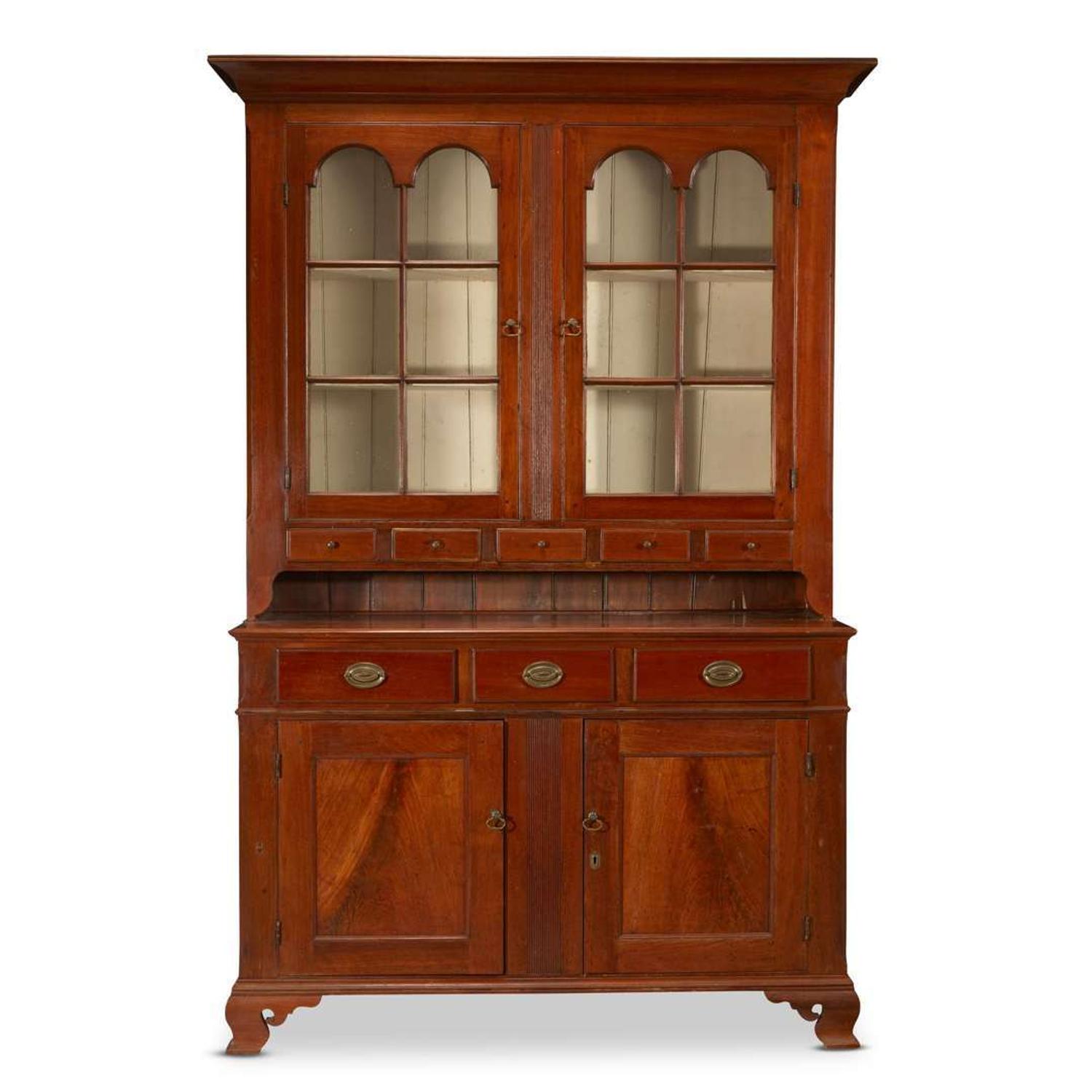 Chippendale walnut step-back cupboard Pennsylvania, late 18th century