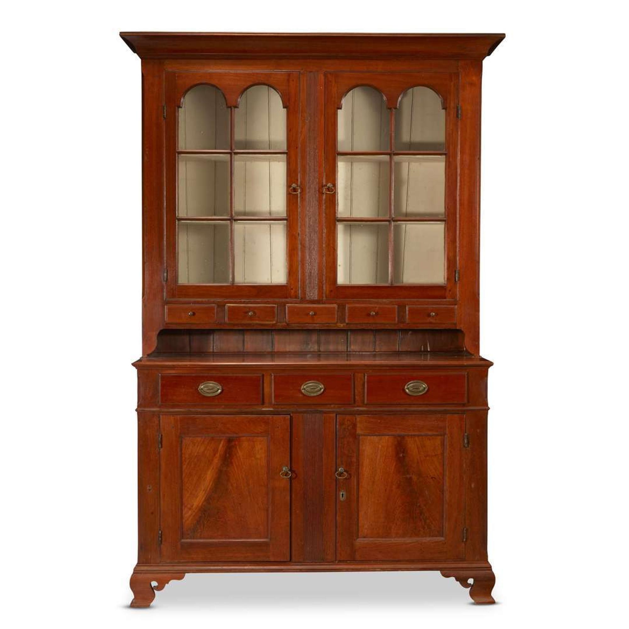Chippendale walnut step-back cupboard Pennsylvania, late 18th century