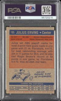 A 1972 Topps Julius Erving Rookie Basketball Card No. 195 (PSA 3 VG)