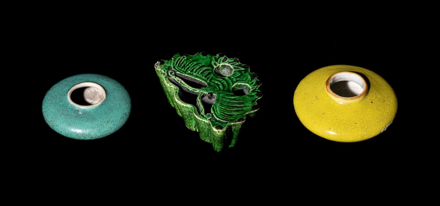 Three Chinese Porcelain Scholar's Objects