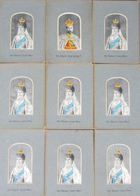 A Collection of Nine Woven Silk Stevengraph Portraits, Height 4 1/8 x 2 1/4 inches.