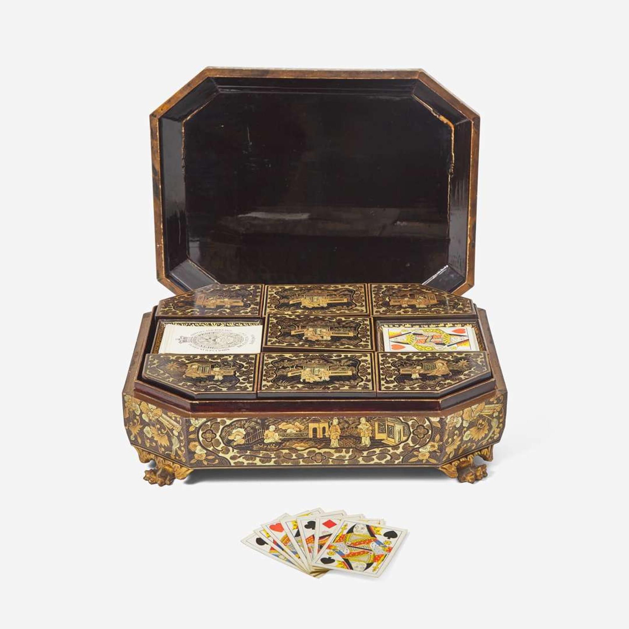 A group of three Chinese Export lacquer boxes early 19th century