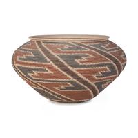 Corrugated Polychrome Pottery Jar