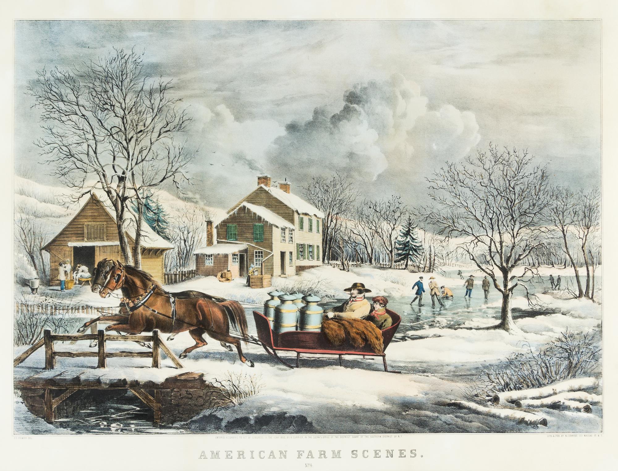 CURRIER, NATHANIEL. American Farm Scenes. No. 4. New York, 1853. Litho. w/hand-coloring.