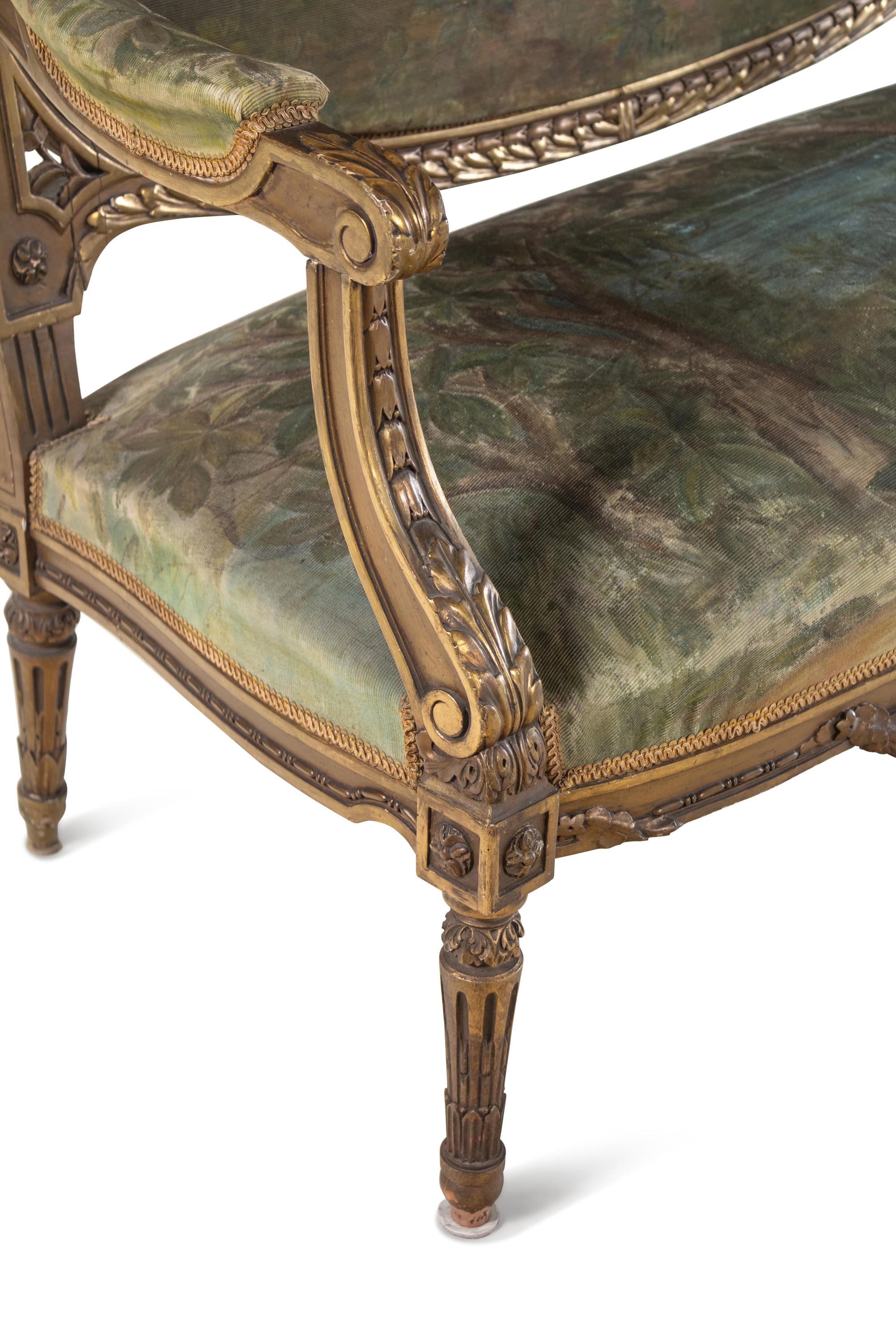 A Louis XVI Style Giltwood Seven-Piece Salon Suite