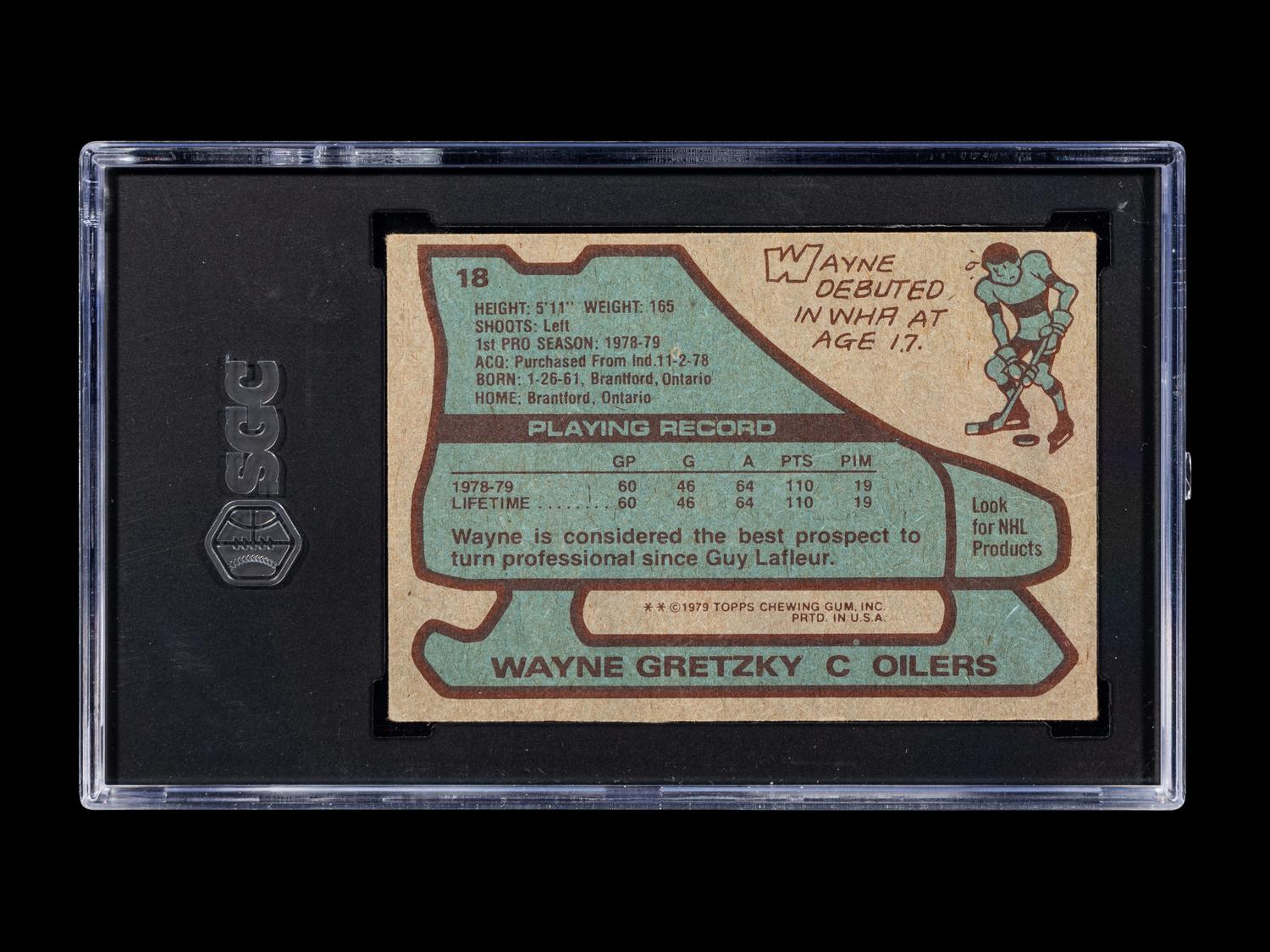 A 1979-80 Topps Wayne Gretzky Rookie Card No. 18 (SGC 3 VG)