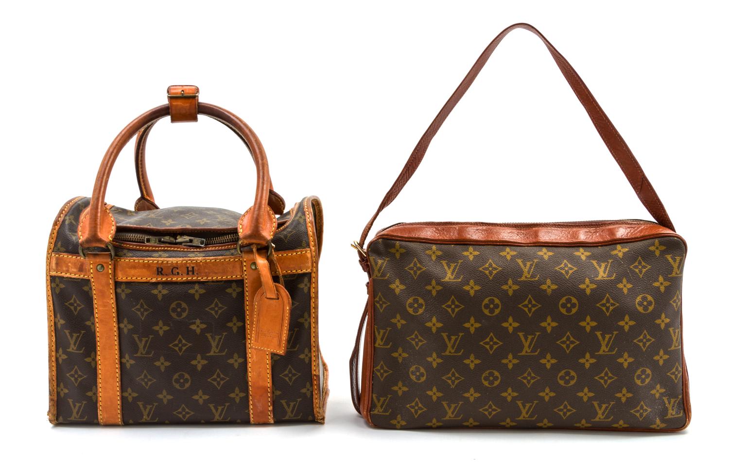 Two Vintage Louis Vuitton Monogram Canvas Travel Bags,