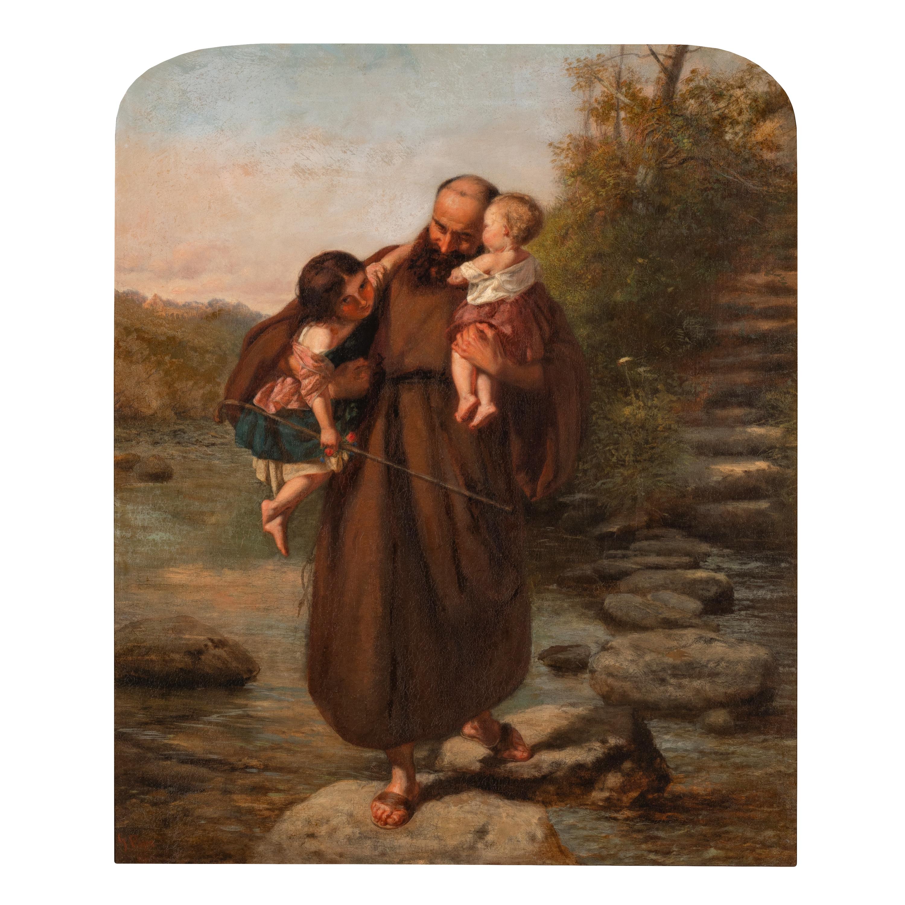 Gustav Pope (British, 1831–1910) — The Stepping Stones