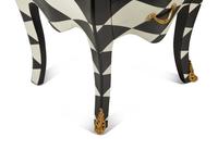 A Pair of Louis XV Style Black and White Painted Bedside Commodes