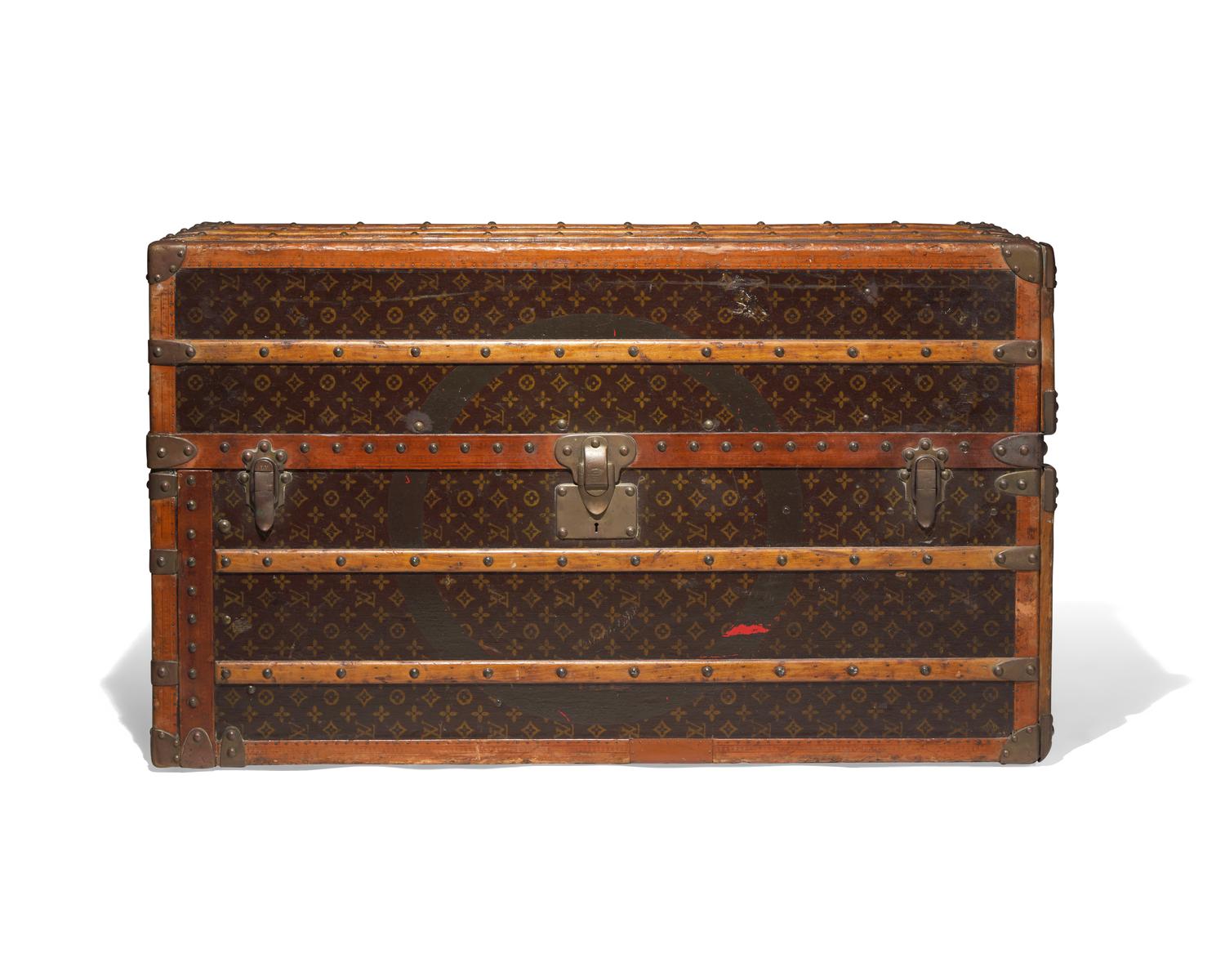 A Louis Vuitton Monogrammed Canvas Hardsided Wardrobe with 'JG' Monogram