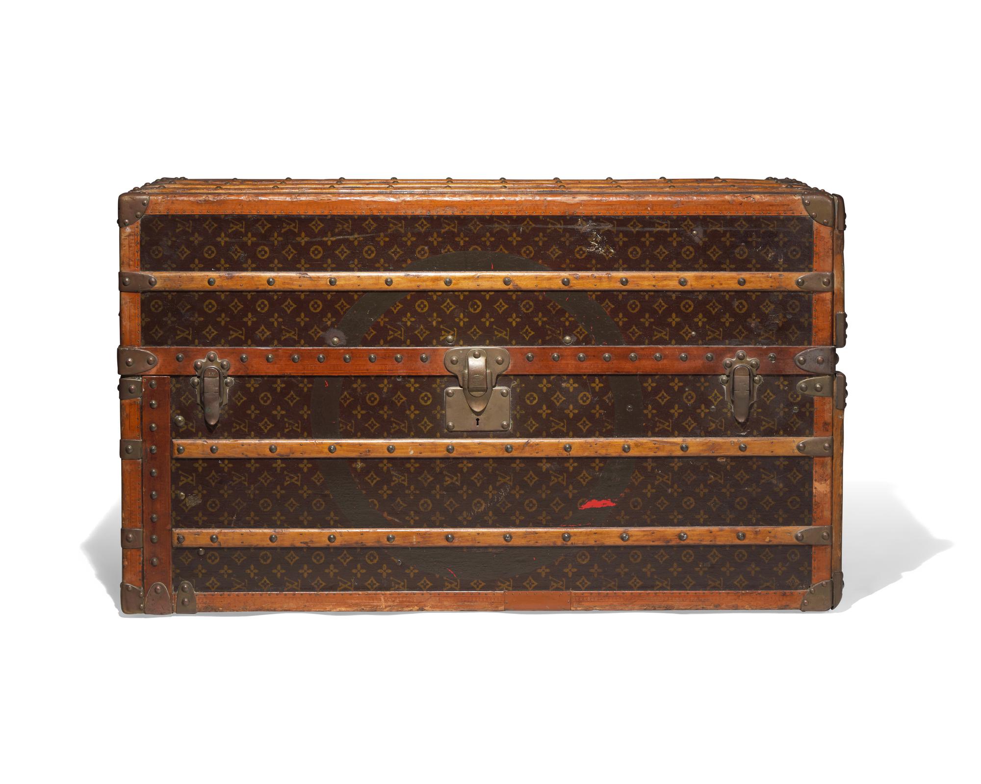 A Louis Vuitton Monogrammed Canvas Hardsided Wardrobe with 'JG' Monogram